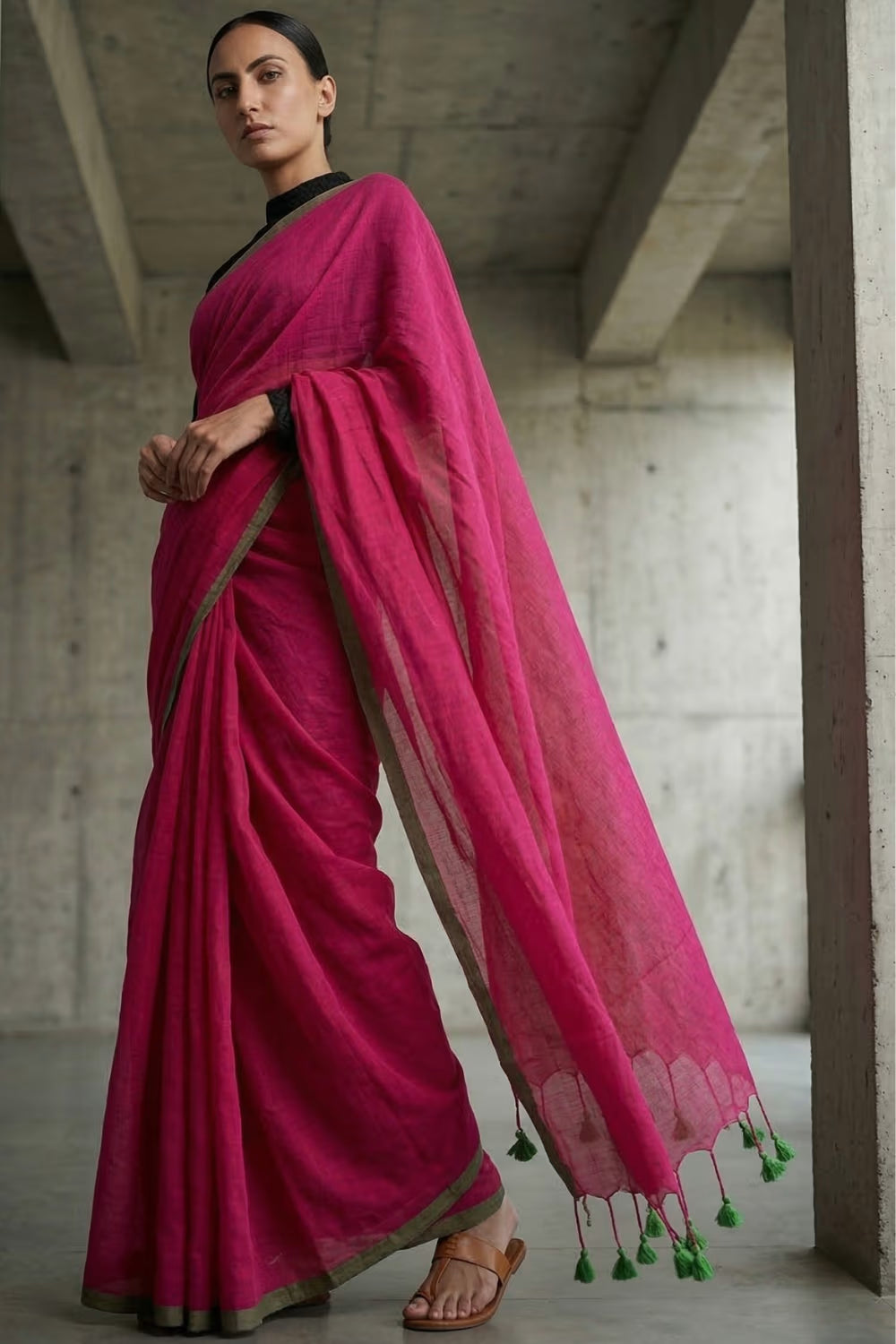 PLAYFUL PINK | Mul Cotton | Indidha Saree