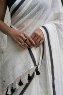 Monochrome Void | Mul Cotton | Indidha Saree