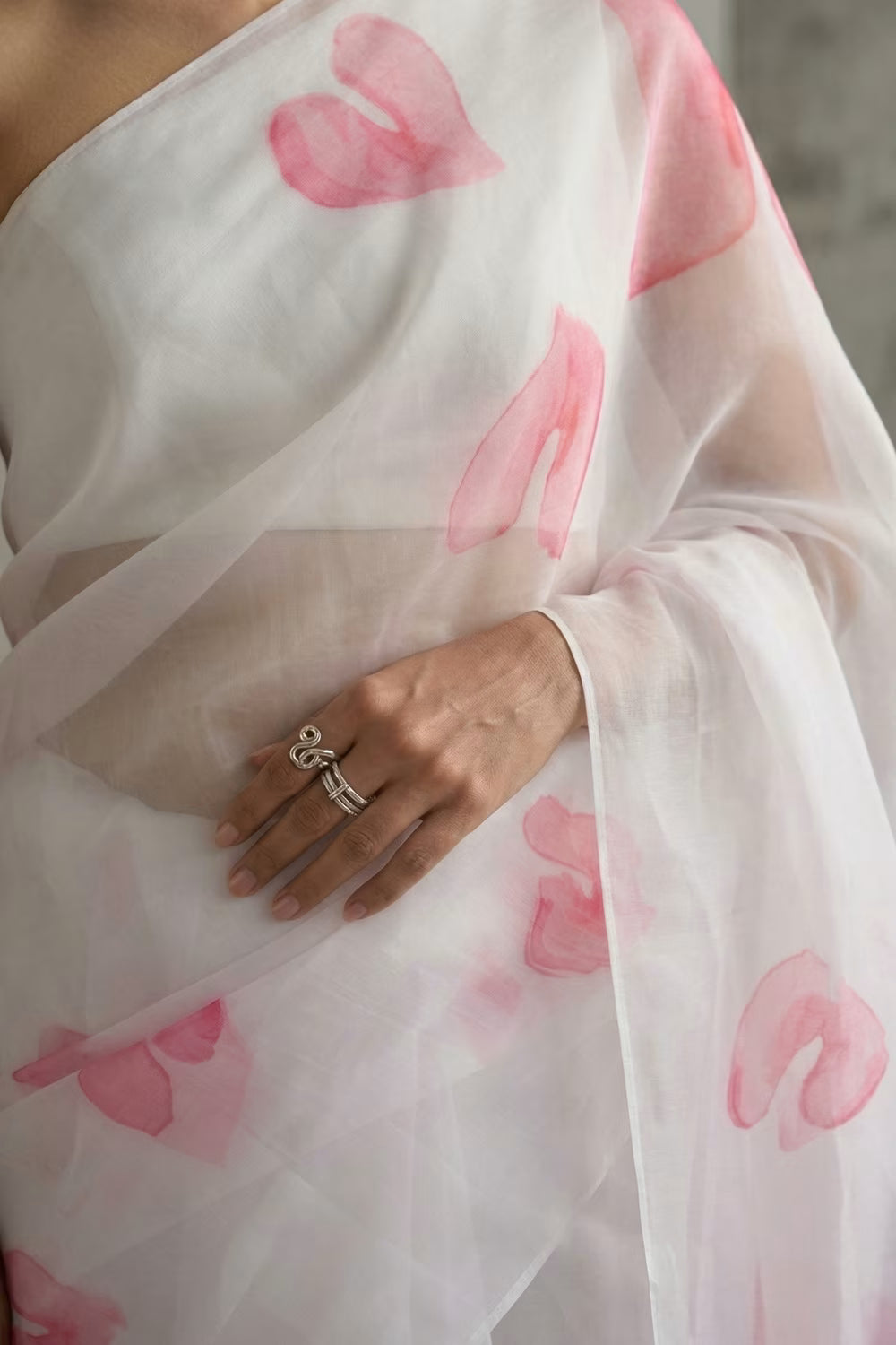 WHITE ROSE  | Organza | Indidha Saree