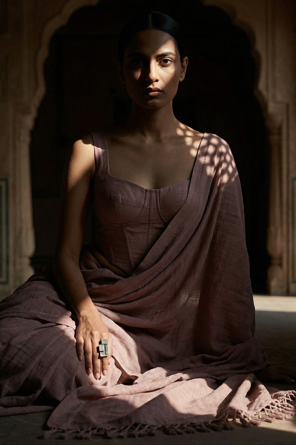 Hushed Rose | Slub Cotton | Indidha Saree