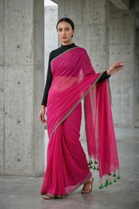 PLAYFUL PINK | Mul Cotton | Indidha Saree