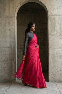 FUCHSIA FIESTA | Cotton | Indidha Saree