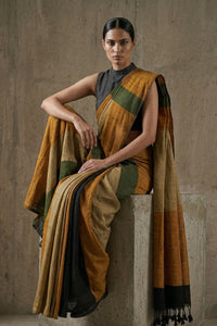 COLOR CASCADE | Textured Cotton | Indidha Saree