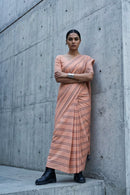 Peach Stride | Slub Cotton | Indidha Saree