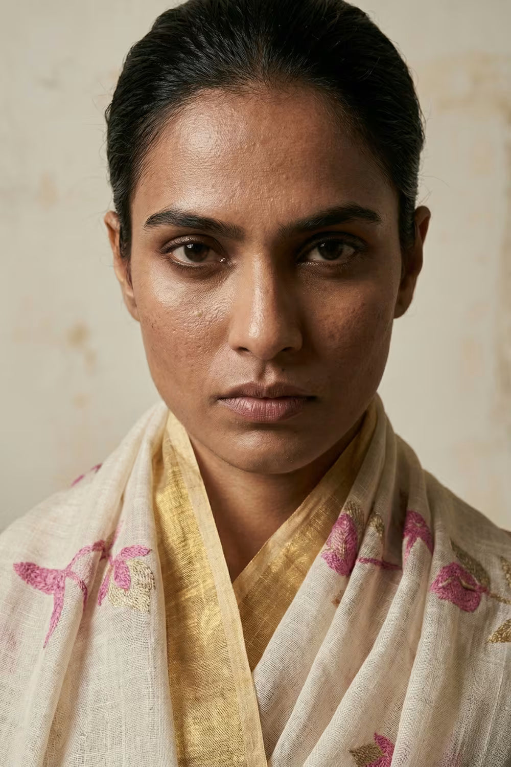 BLUSH BLOSSOM | Linen Tissue | Indidha Saree