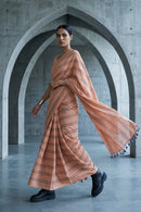 Peach Stride | Slub Cotton | Indidha Saree