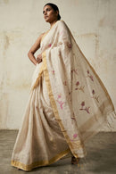 BLUSH BLOSSOM | Linen Tissue | Indidha Saree