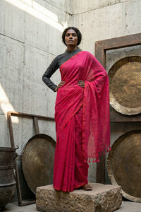 FUCHSIA FIESTA | Cotton | Indidha Saree