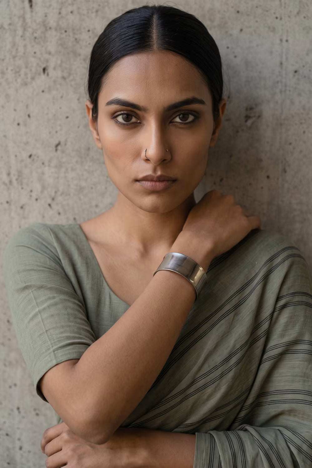 Sage Stride | Slub Cotton | Indidha Saree