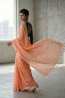 PEACH MUSE | Mul Cotton | Indidha Saree