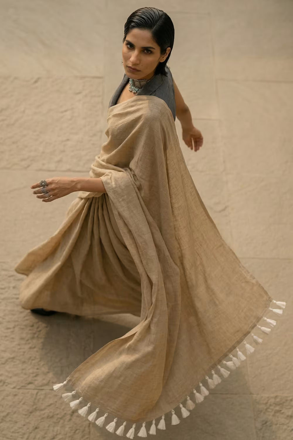 Sundown Silence | Mul Cotton | Indidha Saree