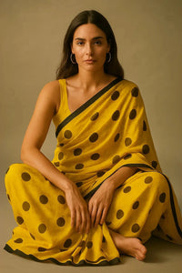 EBONY SUNSHINE | Mul Cotton | Indidha Saree -  Buy Ebony Sunshine Mul Cotton Saree at Indidha.com - Bold & Stylish  Shop the Ebony Sunshine Mul Cotton Saree at Indidha. With bold hues and soft texture, this saree is perfect for blending style with comfort.