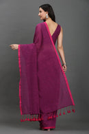 BERRY BLISS | Pure Cotton | Indidha Saree -  Vibrant Magenta Pure Cotton for Modern Elegance  This lightweight pure cotton saree blends tradition with contemporary style. Shop now for an Insta-worthy look!