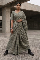 Sage Stride | Slub Cotton | Indidha Saree