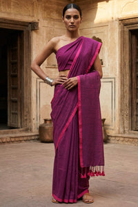 BERRY BLISS | Pure Cotton | Indidha Saree