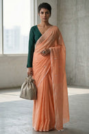 PEACH MUSE | Mul Cotton | Indidha Saree