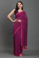 BERRY BLISS | Pure Cotton | Indidha Saree -  Vibrant Magenta Pure Cotton for Modern Elegance  This lightweight pure cotton saree blends tradition with contemporary style. Shop now for an Insta-worthy look!