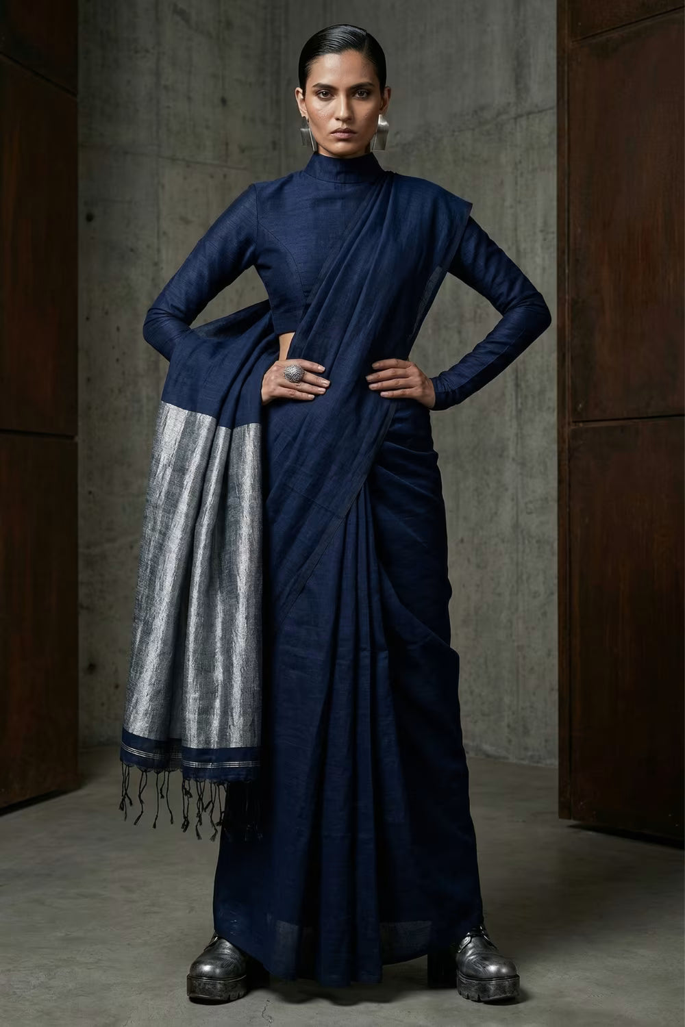 CHAMPARAN NEEL | Cotton | Indidha Saree