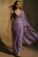 LUSTROUS MOONLIT | Handloom Tissue | Indidha Saree