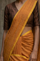 Ochre Block | Mul Cotton | Indidha Saree
