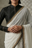 Quiet Contrast | Mul Cotton | Indidha Saree