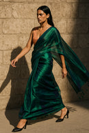 TEAL TEMPTATION | Handloom Tissue | Indidha Saree