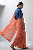 Cadmium Orange | Mul Cotton | Indidha Saree