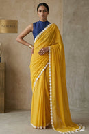 CITRUS CASACADE | Mul Cotton | Indidha Saree