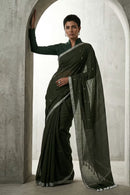 WOVEN OLIVE | Mul Cotton | Indidha Saree