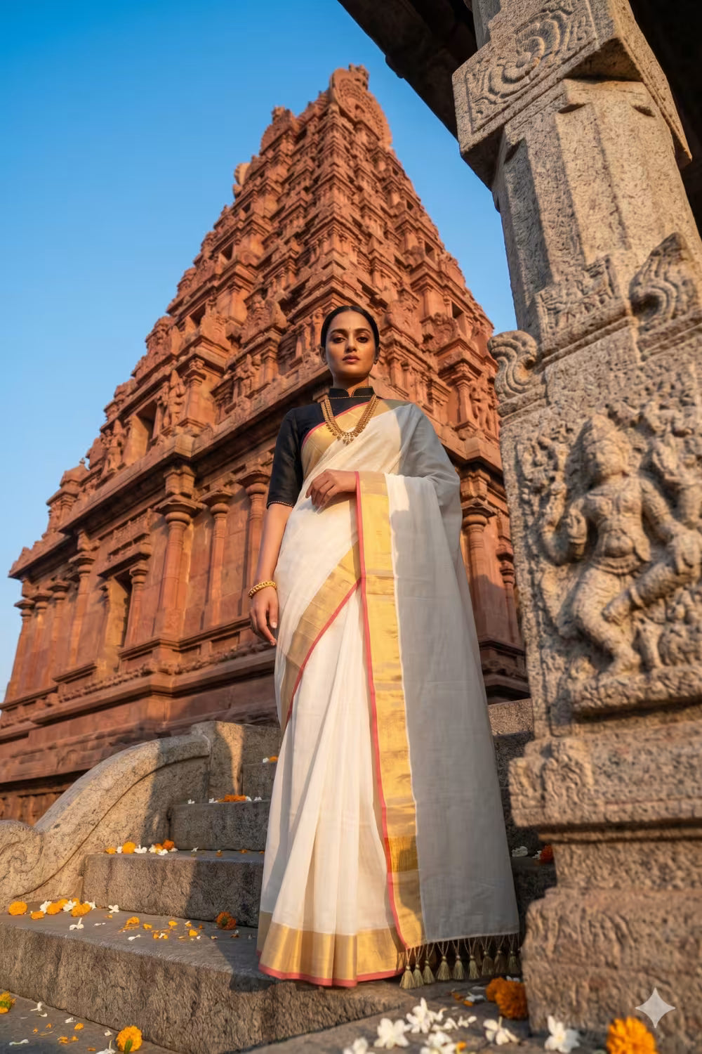 ELEGANCE IN IVORY | Cotton | Indidha Saree