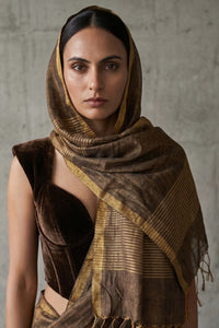 TRUCE SLATE | Handloom Linen Tissue | Indidha Saree