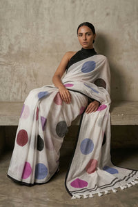 BREEZY DOTS | Mul Cotton | Indidha Saree