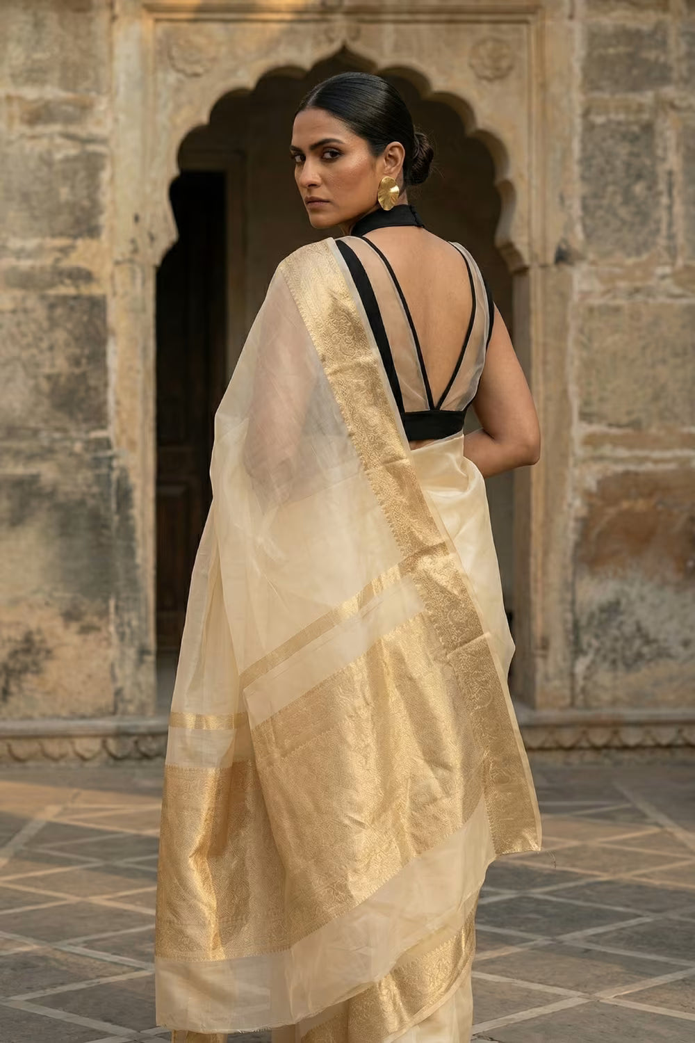 KOLAM | Organza with Banarasi Border | Indidha Saree