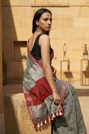 MINIMALIST GRAY | Linen by Linen | Indidha Saree