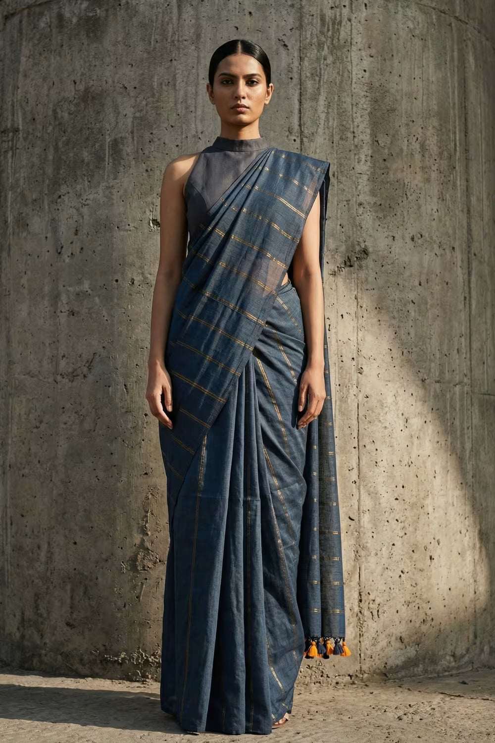 LUXE CHARM | Textured Cotton | Indidha Saree