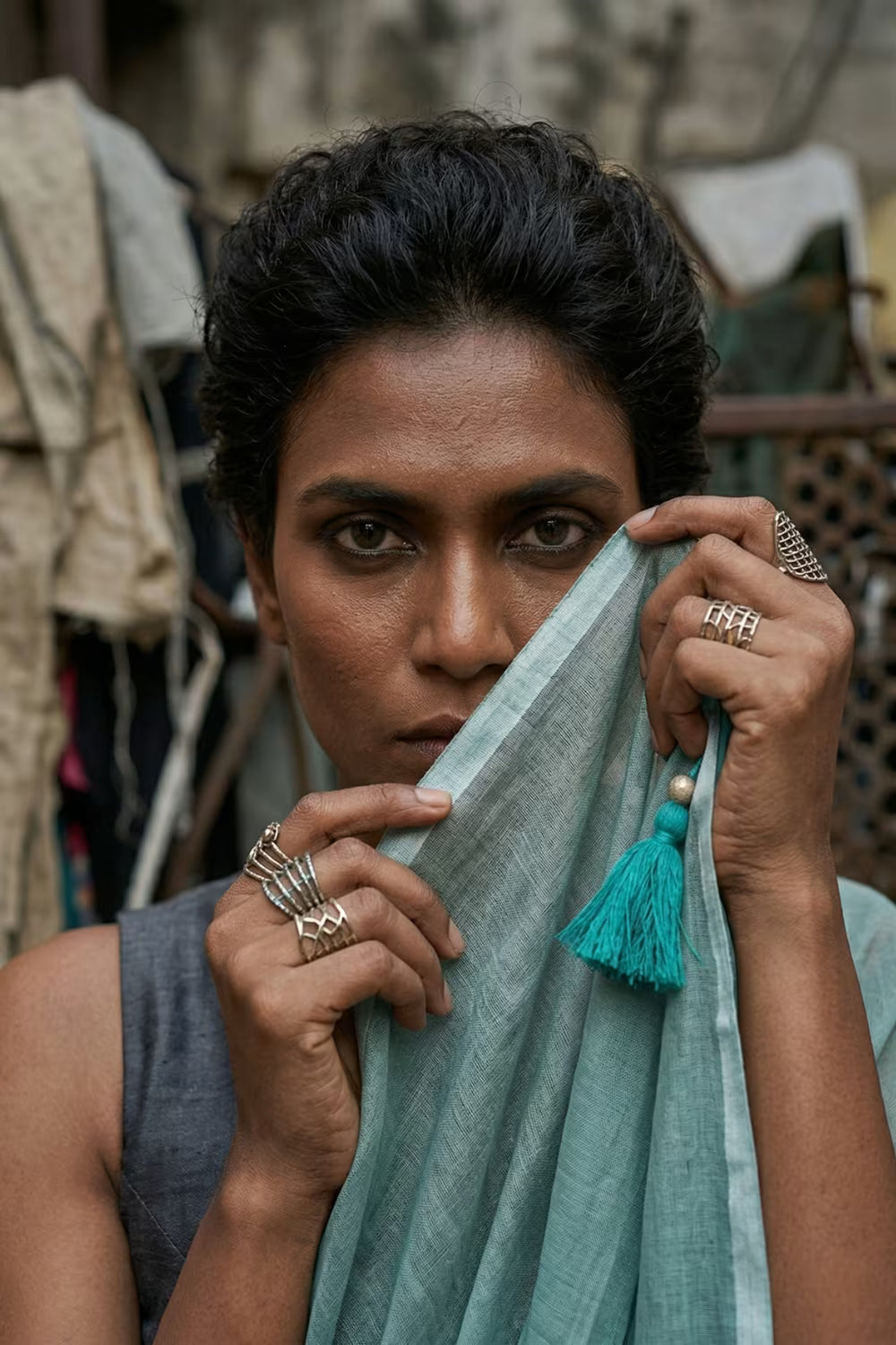 Shibui Sage | Mul Cotton | Indidha Saree