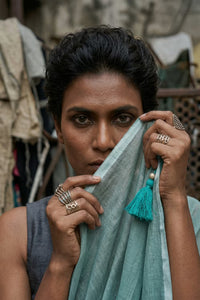Shibui Sage | Mul Cotton | Indidha Saree