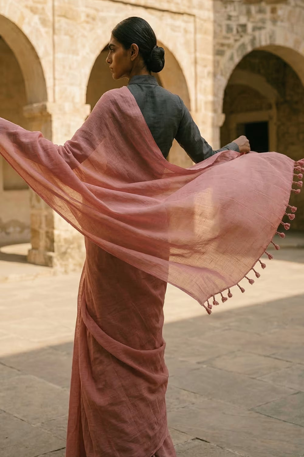 DUSTY ROSE | Mul Cotton | Indidha