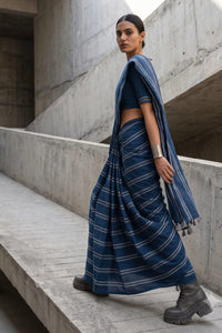 Indigo Stride | Slub Cotton | Indidha Saree