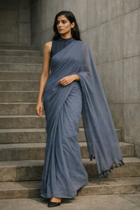 Evening Mist | Mul Cotton | Indidha Saree