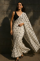FULL MOON | Mul Cotton | Indidha Saree -  Buy Full Moon Saree – Light & Ethereal Drapes  Its lightweight design drapes effortlessly and enhances your look for any occasion. Add to your everyday style with this chic and versatile piece.