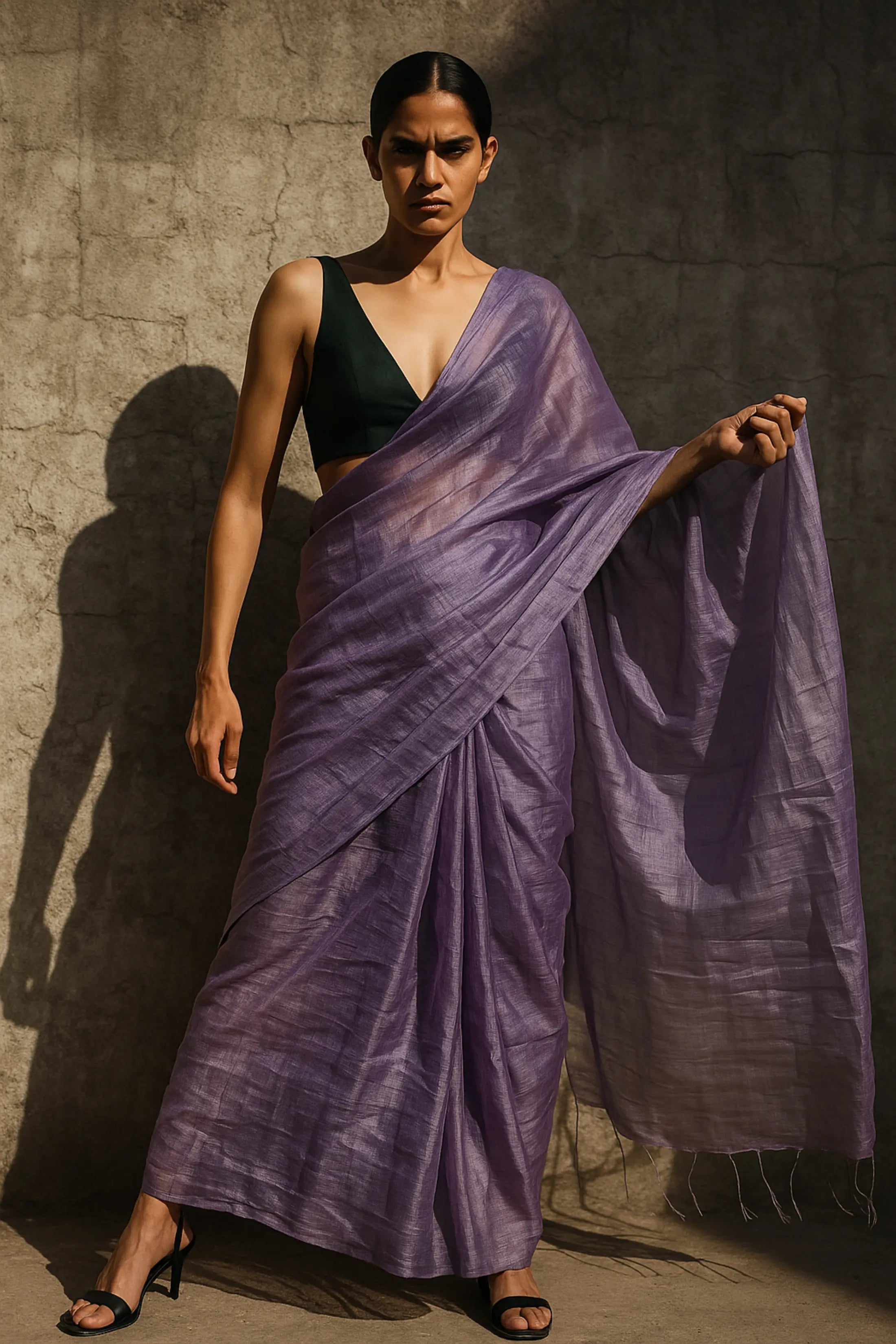 LUSTROUS MOONLIT | Handloom Tissue | Indidha Saree