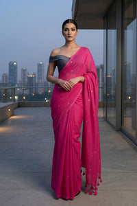 Rosette Dawn | Mul Cotton | Indidha Saree