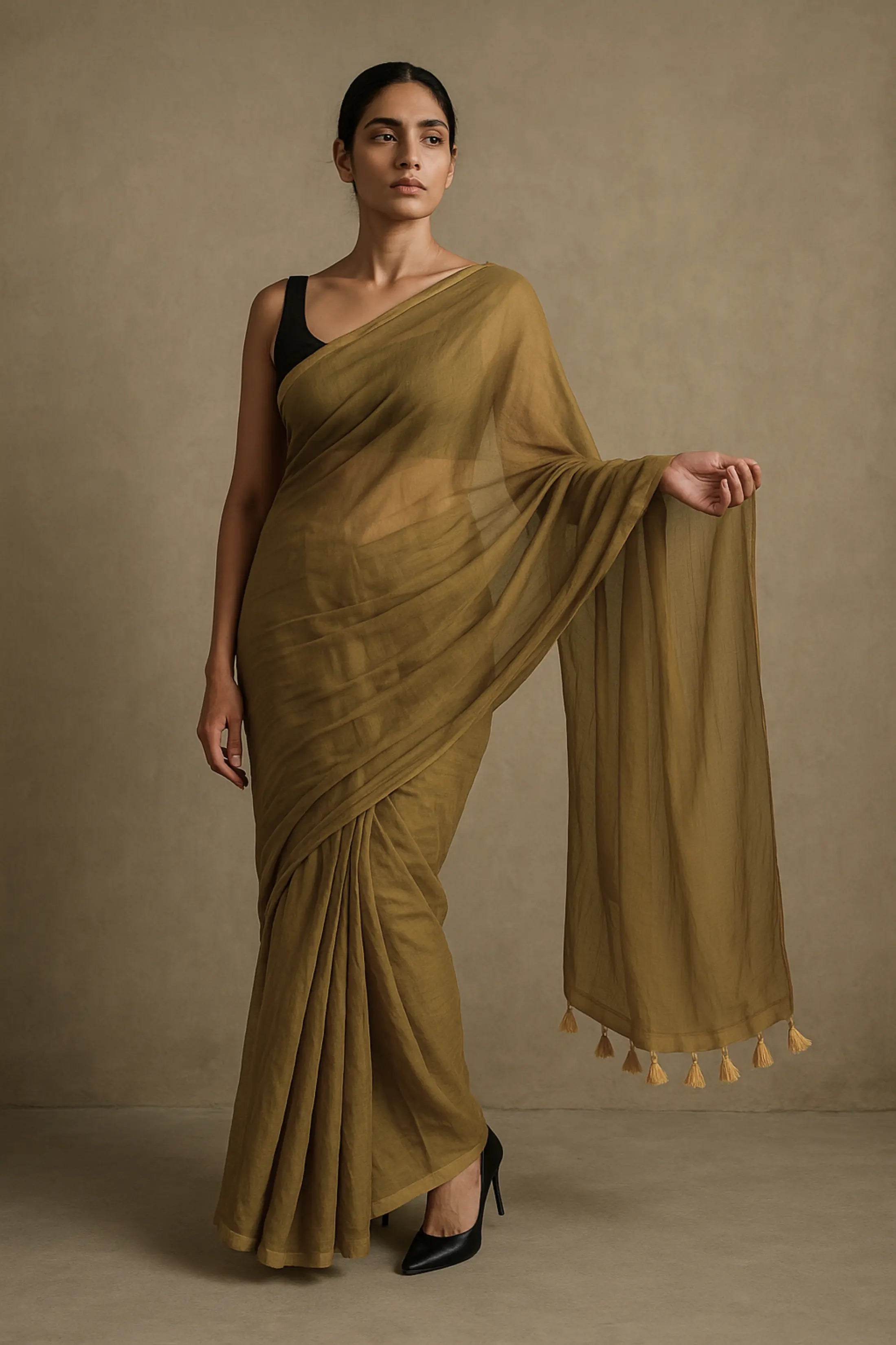Dune Verse | Handloom Mul Cotton | Indidha Saree