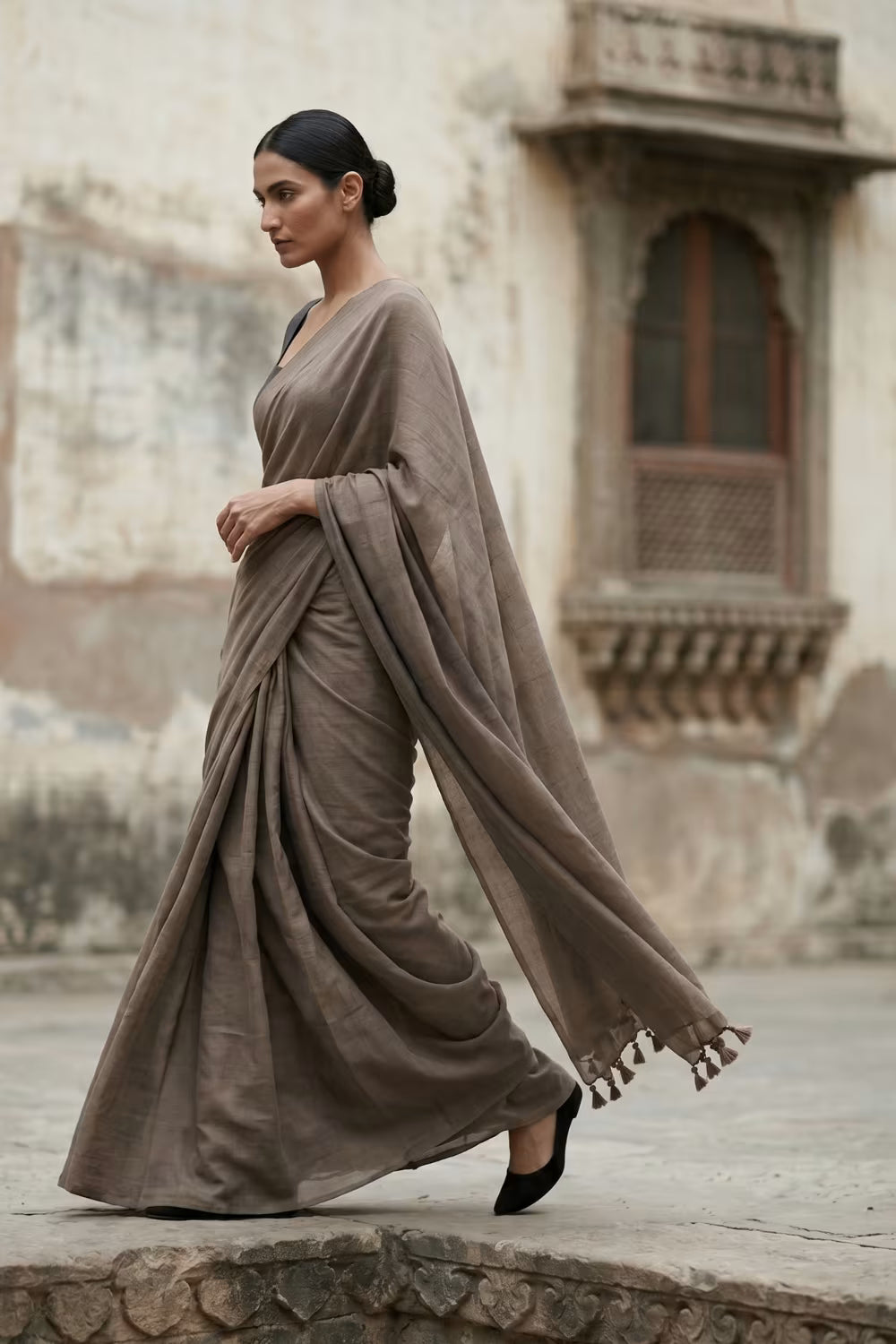 Stone Mist | Cotton | Indidha Saree