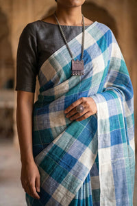 BLUE TRIBE | Linen | Indidha Saree