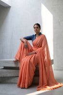 Cadmium Orange | Mul Cotton | Indidha Saree