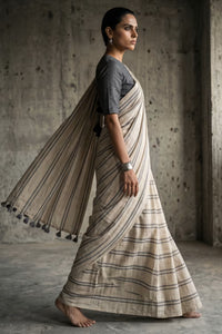 Chalk & Slate | Slub Cotton | Indidha Saree