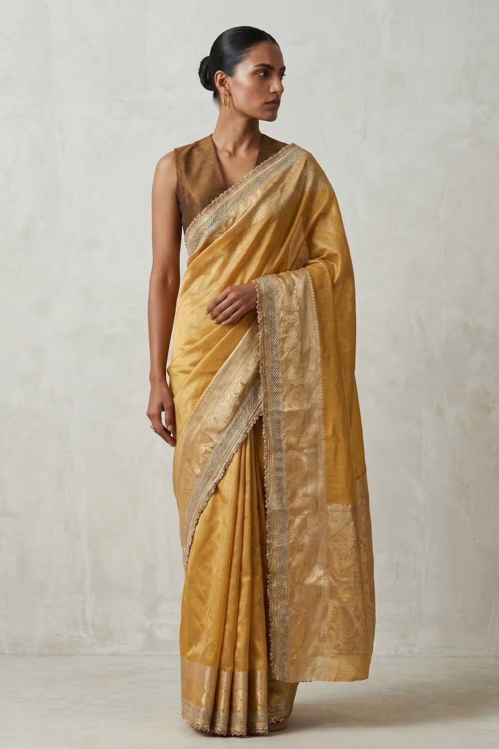 Golden Hour Grace | Tissue | Indidha Saree