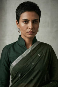 WOVEN OLIVE | Mul Cotton | Indidha Saree